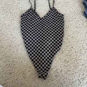 Checkered bodysuit